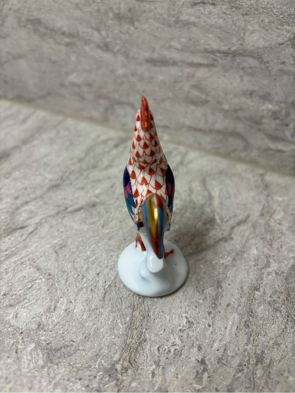 Multicolor Porcelain Rooster Figurine - Decorative Home Accent - Picture 3 of 6